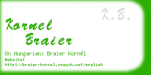 kornel braier business card