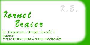 kornel braier business card